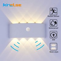 PIR Motion Sensor LED Wall Lamp Indoor Outdoor Waterproof Aluminum Garden Porch Light Corridor Entrance Living Room Sconce Light