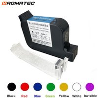 YAOMATEC 2588K+ 600DPI 12.7mm Handheld thermal inkjet Printer Fast Dry Eco Solvent Ink Cartridge