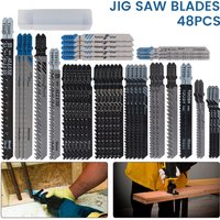 16/48Pcs Jigsaw Blades Set T-Shaft HCS Assorted Jig Saw Blades Metal Cutting Power Tool HCS for Wood Plastic and Metal Cutting