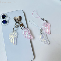 【SSummer10】Y2k Cute Angel Wings Keychain Pendant Phone Charm Phone Chain Versatile Bag Hanging Decoration【SS】