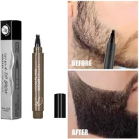 Waterproof 4-Tip Beard Pencil Beard Filler Beard Hair Enhancer Lasting Repair Moustache Coloring Shaping Tools Eyebrow Pencil