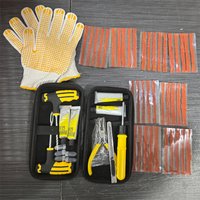 Kit de réparation d'urgence pour pneus - Colle et bandes de caoutchouc robustes pour la réparation des crevaisons sur voitures/camions/camping-cars, solution de sécurité nomade