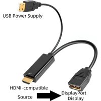 HDMI-Compatible To DisplayPort Cable 4K@60Hz Source To DP Display Monitor Cable for PC Laptop PS5 Xbox