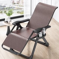 Heavy Duty Rattan Lounge Chair Foldable Zero Gravity Chair Capacity Wide Recliner for Elderly Patio Balcony Relaxation Chair
