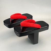 PVC Japanese Geta Summer Indoor Slippers Man Women Unisex Flip Flops Clogs Cospaly Costumes Shoes
