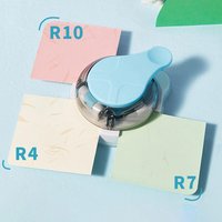 1-Pack 3-in-1 Multi-Functional Rounded Corner Trimmer, R4/R7/R10 Adjustable - Manual Paper Edge Trimming Tool