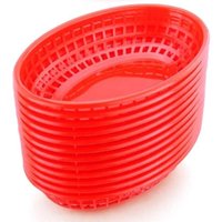 20Pcs Chicken Hot Dog Bread Serving Tray Basket Food Tray Basket Plastic Tray Fast Food Burger Fries