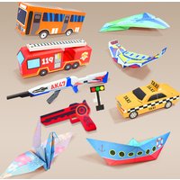 Montessori Origami Paper Kit 33x22cm DIY Handicrafts 10/36 Sheets STEM Handmade Educational Toys for children and Parents