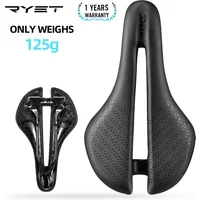 RYET Full Carbon MTB Bike Saddle Super Light PU Seating Cushion 125g Black Road Bicycle Seat Saddles Parts Cycling Accessories