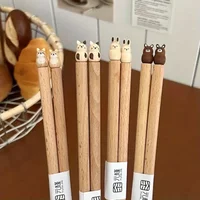 3D Cute Animal Chopsticks Hand-carved Beech Chopsticks Kawaii Sushi Couple Chopsticks Good-looking & Practical Wooden Dinnerware