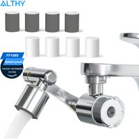 ALTHY Faucet Extender + Tap Aerator + Water Filter, Sink Splash-proof 1080° Rotating, Reduce Lead Chlorine Odor, 2 Spray Modes