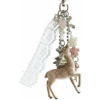 Cute Portable Deer Keychain Handmade Korean Style Phone Charms 11.5cm Length Bag Pendant