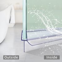 Shower Door Bottom Seal 4-6mm Gaps 50cm*2pcs Glass Screen Frameless Seal Strip Bathroom Door Sweep Home Improvement