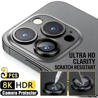 3Pcs Metal Lens Protector Glass For iPhone 16 15 14 13 12 11 Pro Max Mini Camera Lens Protection Film For iPhone 16 15 14 Plus