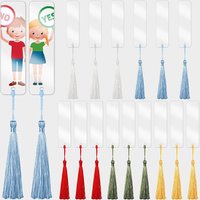 15/30/45PCS Clear Acrylic Bookmarks with Tassels, Blank Transparent Bookmark Blanks for DIY Crafts, Gift Tags, School Supplies