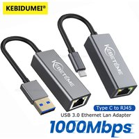 1000Mbps USB 3.0 RJ45 Network Card USB Type C Ethernet Adapter For MacBook PC Windows XP 7 8 10 Android USB Lan Internet Cable