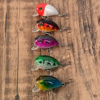 5pcs Floating Crankbait Artificial Wobbler for Bass Pike Hard Bait Fishing Lure Tackle 5 Colors