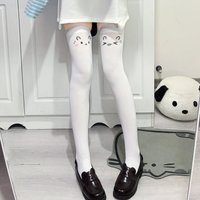 Lolita Japanese Kawaii Expression Thigh Socks Over Knee Thigh High Stockings Summer JK Harajuku Y2K Cosplay Long Lolita Socks