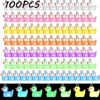 100Pcs Wholesale Colorful Luminous Small Resin Duck Charms Pendants for Jewelry DIY Earrings Necklace Keychain Making Supplies
