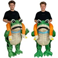 Funny green frog inflatable suit, carnival party, funny walking, funny mounts, dolls, props