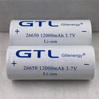 1-10PCS 3.7V GTL 26650 12000mAh Lithium Battery for High-Power Flashlights/LED Torche