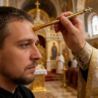 New Gold Plated Orthodox Catholic Liturgical Anointing Brush with Cross Top for Church Chrism Ceremony Devotion Christian Gift