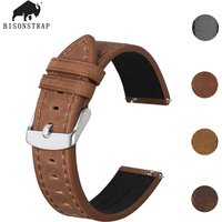 BISONSTRAP New cowhide watch strap 18mm 19mm 20mm 21mm 22mm Classic replaceable series strap, watch accessories metal buckle