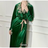 Luxury Women Long Velour Embroider Flower Kimono Bathrobe Autumn Winter New Bath Robe Female Sleepwear Lady Long Dressing Gown