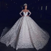 Glamorous Wedding Dresses Exquisite Bridal Gowns Lace Appliques Full Sleeves Robes свадебное платье Vestidos De Novia Customized
