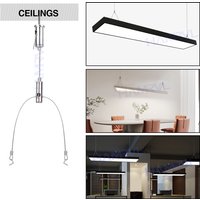 2Set/4Pcs 1.5m Lights Suspension Kit Adjustable Luminaire Hanging Wire Steel Cable for Aquarium LED Ceiling Billboard Panel lamp