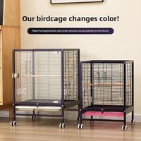 Luxurious Parrot Cage Large Aquarium Style Spacious Transparent Family Use Bird Villa Peony Tiger Skin Cage Bird Accessories