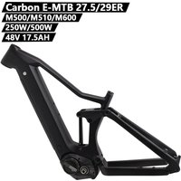 Carbon Electric Bike Frame Matte Black E-bike Frame 15/17/19 Inch 27.5/29ER Bike Frame 250W 500W Bafang M500/510/600 Mid Motor