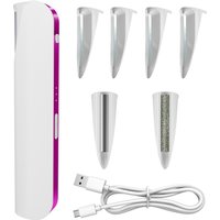 Electric Face Dermaplane Razor Dermaplaning Tool with 6 Refill Blades for Women Facial Exfoliation and Peach Fuzz Hair Removal