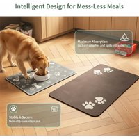 Diatomaceous Mud Water Absorbent Pet Placemat for Food and Water Bowls Waterproof Non Slip Feeding Mat for Dogs Cats 1pc