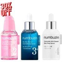 numbuzin Serum Set (No.2/3/4) - Rose PDRN/Blue Bio-Retinol/Ceramide AHA, Plumping Pore-Refining Exfoliating Facial Serums
