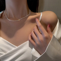Starry Sky Sparkling Necklace, Women's Clavicle Chain Bracelet, Simple Sparkling Plain Chain, Stackable Design