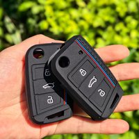 Silicone Shell Car Key Case Remote Cover Shell Holder Fob For VW Volkswagen T-ROC Golf 7 Polo Tiguan T-Cross Jetta EOS Beetle