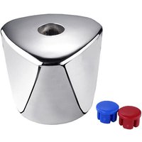 Vanities Accessories Hand Lever Rotary Handle Faucet Handles Cold Warm Zinc Alloy Blue Chrome Plated Hood Handle