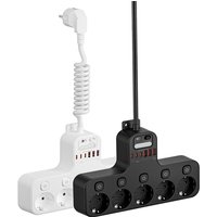 4000W Power Strip European Standard Plug Independent Switch Eu Ac Plug 2m Extension Cord Outlets with 3 Usb-A 3 Usb-C Ports