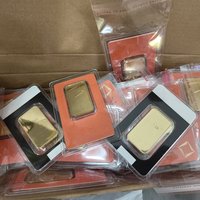 1g/2.5g/5g/20g/1oz High Quality Gold Plated Bar Non-Magnetic Copper Gold Plated Bullion Sealed Packaging Business Gift