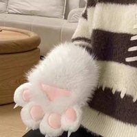 New Plush Cosplay Cat Paw Gloves Thicken Squeaking Cat Claw Mittens Animal Cartoon Cosplay Gloves Props