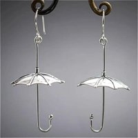 Fashion Creative Handmade Umbrella Pendant Earrings for Women Vintage Exquisite Silvery Plated Festival Jewelry Accessories Gift