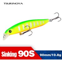 TSURINOYA 90SS Dive RAnge 70-80cm Slow Sinking Shallow Range Minnow 90mm 10.8g DW103 Movement Center Of Gravity Hard Bait