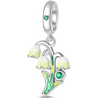 New 925 Sterling Silver Fresh Orchid Lily Charms Pendant For Women Fit Original Bracelet DIY Anniversary Party Jewelry Gifts