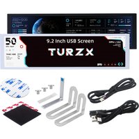 TURZX 9.2 Inch IPS USB Screen 1920x462 LCD for Computer CPU GPU RAM HDD Weather Monitor USB Display for PC Win7//10/11 No AIDA64