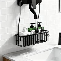 Shower Caddy Hanging Organizer Hanging for Bathroom Shower Basket with Hooks Shower Storage Shelf Rack No Drilling for Faucet