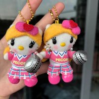 8cm Kitty Plush Kawaii Cartoon Cute Mini Kt Keychain Bag Charm Anime Plush Doll Toys for Girls Birthday Gift