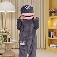 Have Hair Wacky Big Mouth Monster Winter Keep Warm Couple Set Pajamas Hooded At Home Soft Homewear Party Costumes Festival Gift