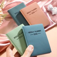 1Pc A7 2026 Daily Planner Notebook Morandi PU Cover Schedule Book 64Sheets 128Pages Weekly Calendar Journal Office School Gift