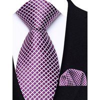 Men Tie Hankerchief Set Plaid & Checks 8CM Necktie Pocket Square Cravat for Male Wedding Party Business Gift Accessories